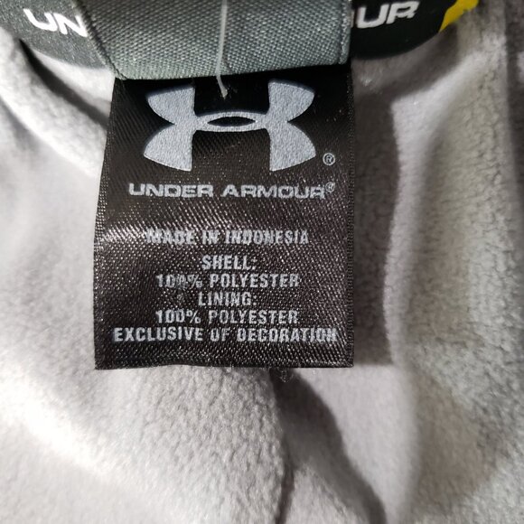 Under Armour Hockey Warm-Up Pant LARGE Black White Coldgear Poly Fleece Interior - Picture 7 of 8